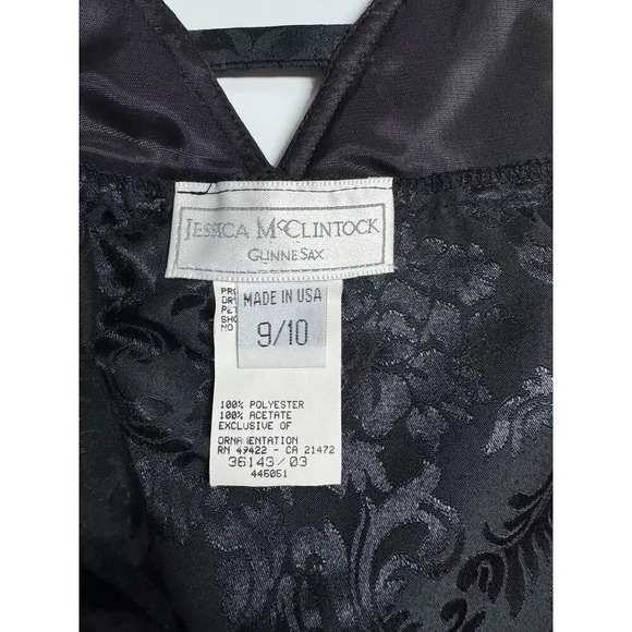 Jessica McClintock for Gunne Sax Vintage Black Strapless Formal Dress Size 9/10 - Picture 6 of 10